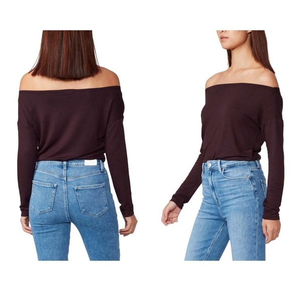 PAIGE SUVI OFF THE SHOULDER STRETCH JERSEY BODY SUIT SIZE SMALL NWT - Picture 1 of 13